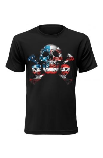 Pánské tričko s motivem amerických lebek
