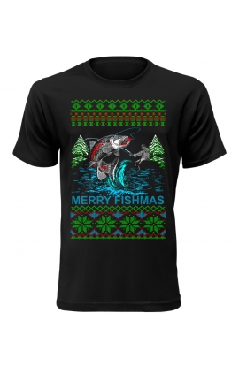 Pánské vánoční tričko pro rybáře