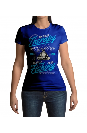 Dámské tričko s rybářským motivem theraphy